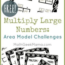 FREE Multiplication Area Model Challenges. #freehomeschooldeals #fhdhomeschoolers #largenumbermultiplication #areamodelchallenges #multiplesoften