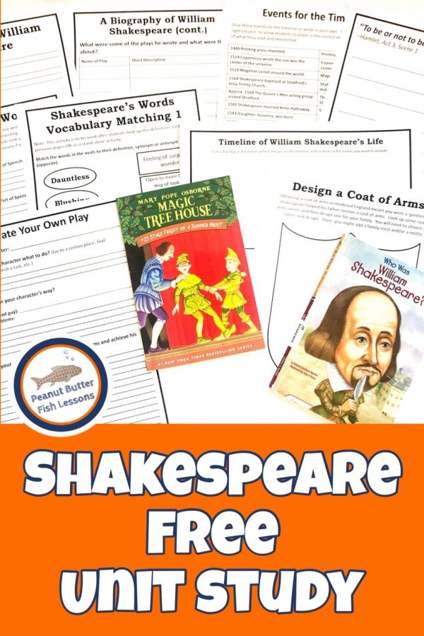 FREE William Shakespeare Unit Study. #freehomeschooldeals #fhdhomeschoolers #williamshakespeare #shakespeareunitstudy 

