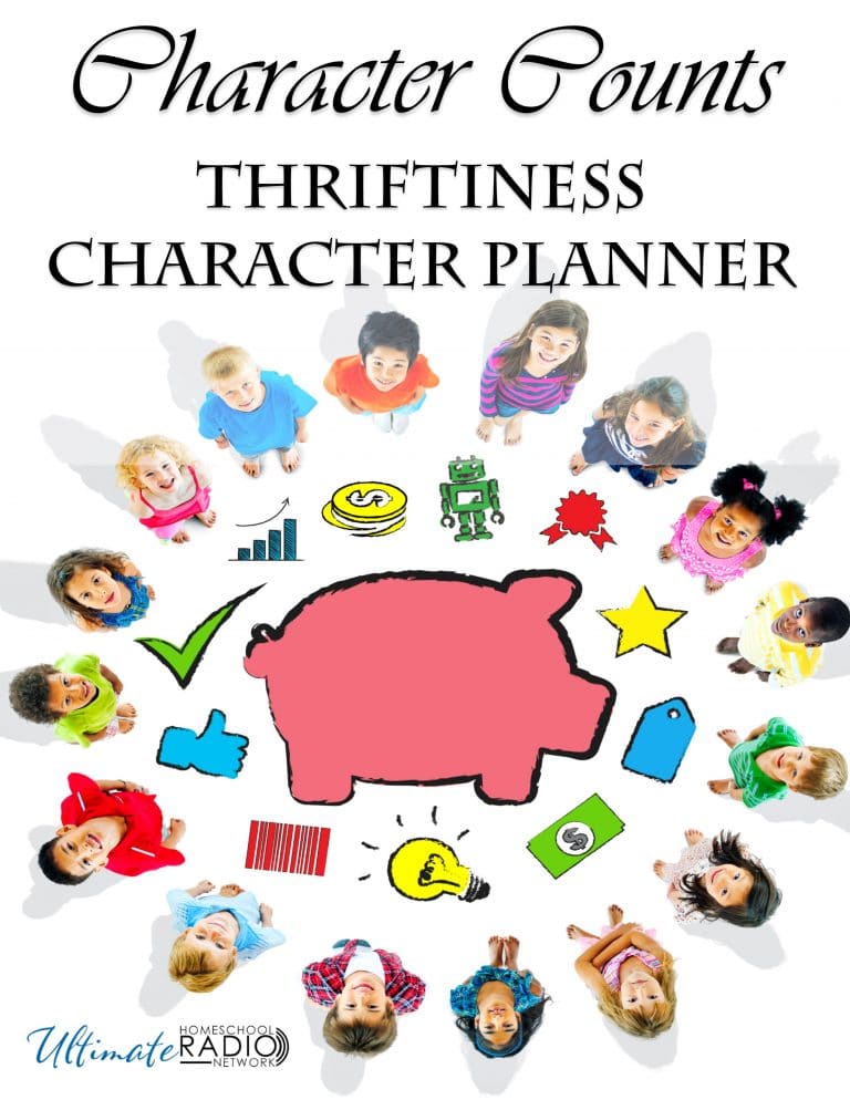 Character Counts FREE Planner on Thriftiness. #freehomeschooldeals #fhdhomeschoolers #charactercounts #teachingkidstobefrugal #frugalkids #characterbuildingkids