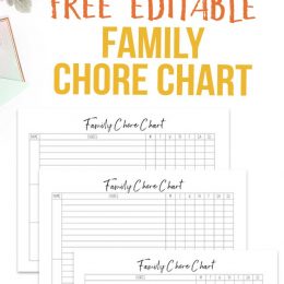 Free Editable Chore Chart for the Whole Family. #freehomeschooldeals #fhdhomeschoolers #editablechorechart #familychorechart #wholefamilychart