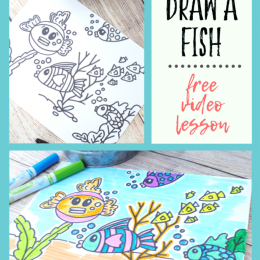Draw-a-Fish FREE Video Lesson. #freehomeschooldeals #fhdhomeschoolers #drawafish #drawinglesson #videodrawinglesson