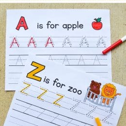 Practice letter formation with your child with this FREE Printable Letter Tracing Packet! #fhdhomeschoolers #freehomeschooldeals #lettertracing #handwriting #hsmoms