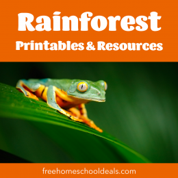 Celebrate and raise awareness of our rainforests on June 22 with these FREE Rainforest Printables & Resources! #fhdhomeschoolers #freehomeschooldeals #worldrainforestday #science #hsdays