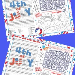 sample pages of 4th of July Activity Placemats for Kids