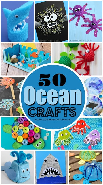 FREE Kids Ocean Crafts and Activities. #freehomeschooldeals #fhdhomeschoolers #oceancrafts #oceanactivities #oceankidscrafts