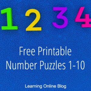 Number 1 -10 FREE Printable Puzzles. #freehomeschooldeals #fhdhomeschoolers #printablenumberpuzzles #numberpuzzles #numberpuzzleprintables #numberpractice