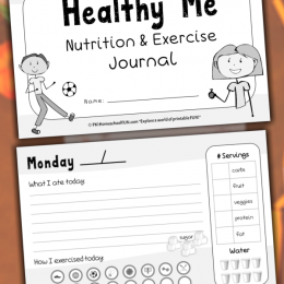 sample pages of the Healthy Me Nutrition & Exercise Journal