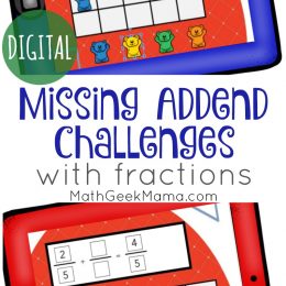Missing Addends FREE Google Slides. #freehomeschooldeals #fhdhomeschoolers #missingaddends #fractionaddends #GoogleSlidefractions