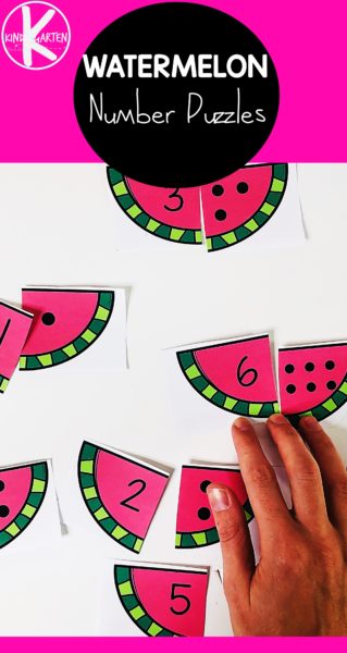 FREE Watermelon Number Puzzles. #freehomeschooldeals #fhdhomeschoolers #watermelonprintables #countingpuzzles #watermelonpuzzles