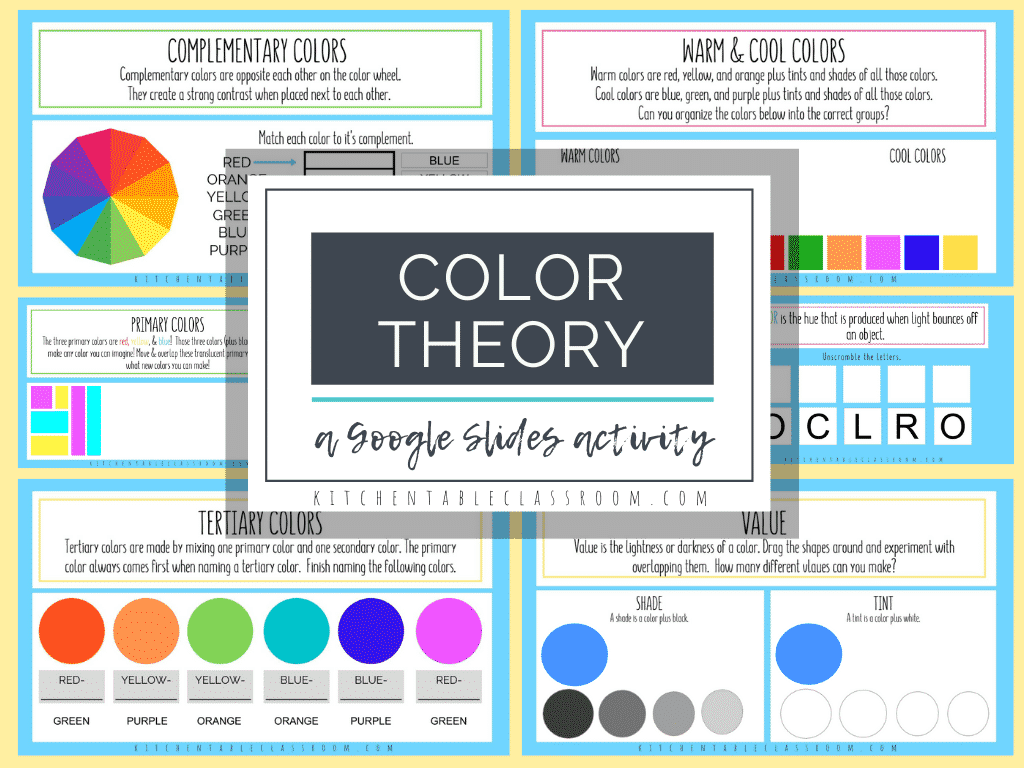 Color Theory Google Slide Interactive Activity. #fhdhomeschoolers #freehomeschooldeals #colortheoryactivity #GoogleSlidescolortheory #colortheoryinteractivelearning
