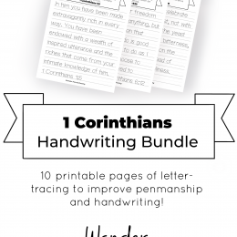 1 Corinthians FREE Handwriting Sheets. #fhdhomeschoolers #freehomeschooldeals #handwritingsheets #1corinthiansprintables #corinthianshandwritingsheets