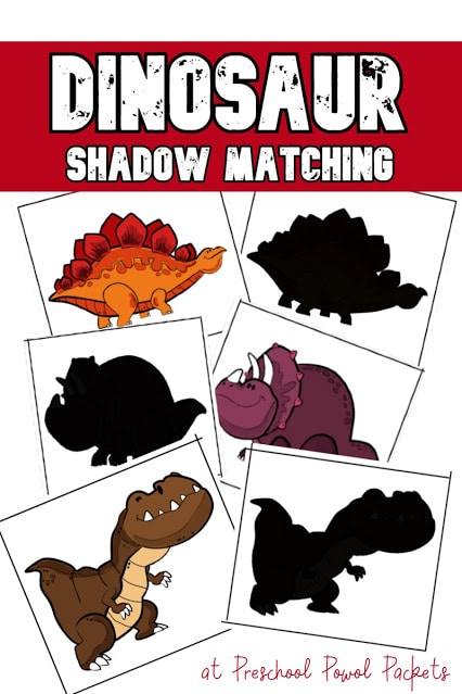 FREE Dinosaur Shadow Matching Cards. #freehomeschooldeals #fhdhomeschoolers #dinosaurshadowmatching #matchingcards