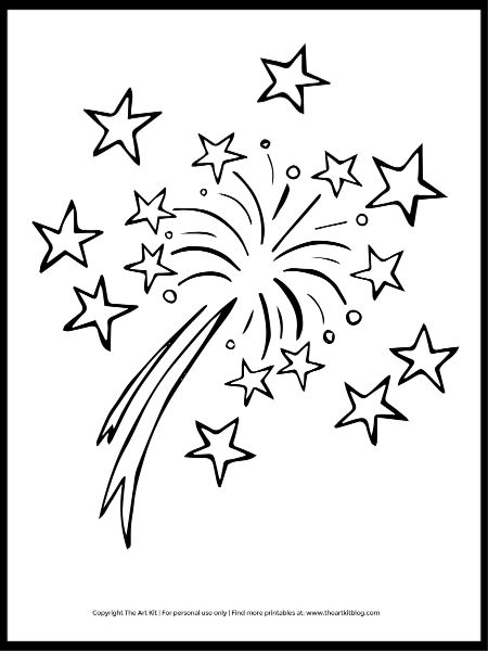 FREE Festive Fireworks Coloring Page. #fhdhomeschoolers #freehomeschooldeals #fireworkscoloringpage #fireworksprintable