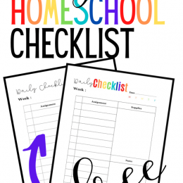 FREE Printable Homeschool Daily Checklist. #fhdhomeschoolers #freehomeschooldeals #dailyhomeschoolchecklist #homeschooldailychecklist #homeschooldailyroutine