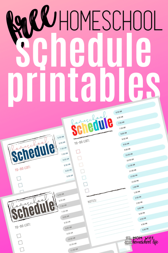 FREE Printable Homeschool Schedule. #fhdhomeschoolers #freehomeschooldeals #homeschoolschedule #homeschoolplanning #homeschoolscheduleprintables