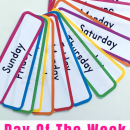FREE Printable Days of the Week Cards. #freehomeschooldeals #fhdhomeschoolers #daysoftheweekcards #printableweekdaycards