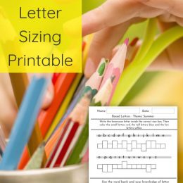 Summer Letter Sizing FREE Activity. #freehomeschooldeals #fhdhomeschoolers #summerlettersizing #lettersizingactivity #summerhandwritingprintable #handwritingactivity