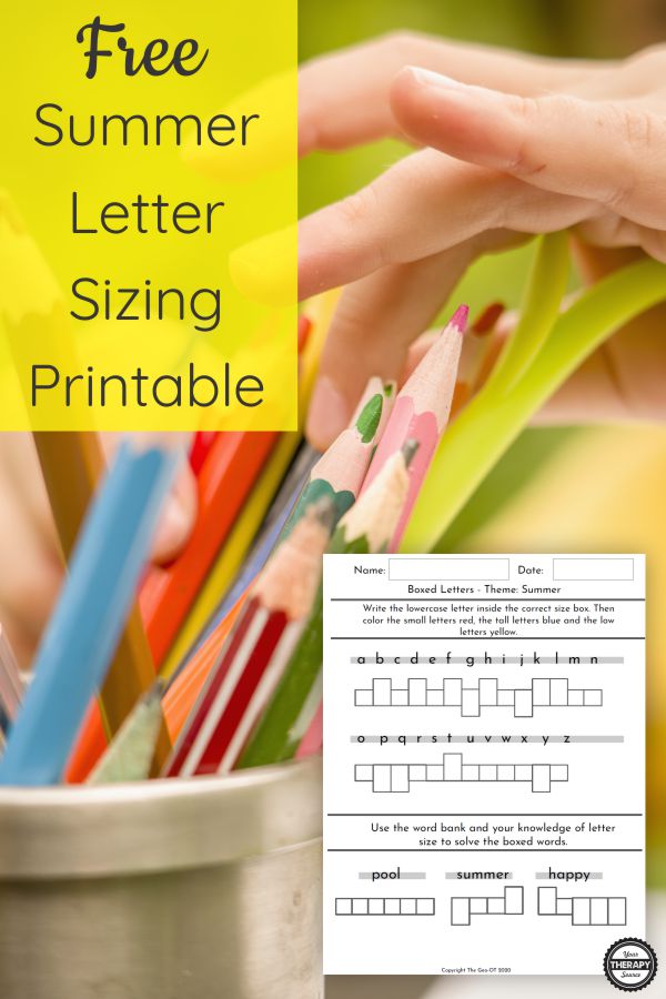 Summer Letter Sizing FREE Activity. #freehomeschooldeals #fhdhomeschoolers #summerlettersizing #lettersizingactivity #summerhandwritingprintable #handwritingactivity