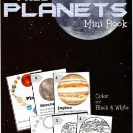 FREE Planets Mini Book. #freehomeschooldeals #fhdhomeschoolers #planetsminibook #planetsprintable #solarsystemresource