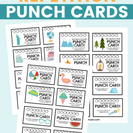 FREE Summer Repetition Punch Cards. #freehomeschooldeals #fhdhomeschoolers #punchcards #summerrepetitioncards #repetitionpunchcards #summerroutine