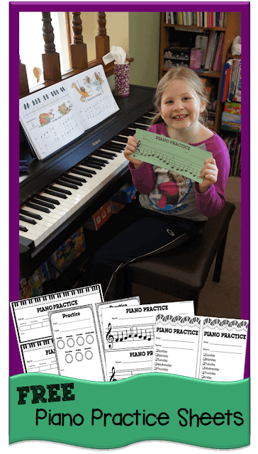 Free Printable Piano Practice Sheets. #freehomeschooldeals #fhdhomeschoolers #pianapracticesheets #pianopracticeworksheets #pianoworksheets #pianopracticeprintables