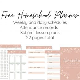 FREE Printable Homeschool Planner. #freehomeschooldeals #fhdhomeschoolers #printablehomeschoolplanner #homeschoolplanner