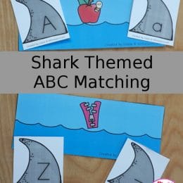 FREE Shark ABC Matching Activity. #freehomeschooldeals #fhdhomeschoolers #matchingactivity #sharkmatchingactivity #alphabetactivity #ABCmatchingactivity