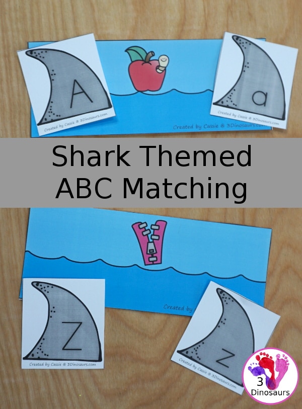 FREE Shark ABC Matching Activity. #freehomeschooldeals #fhdhomeschoolers #matchingactivity #sharkmatchingactivity #alphabetactivity #ABCmatchingactivity