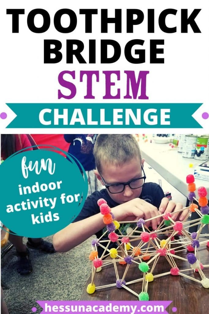 FREE Toothpick Bridge Kids STEM Challenge. #freehomeschooldeals #fhdhomeschoolers #toothpickbridge #toothpickbridgeSTEM #STEMchallenge