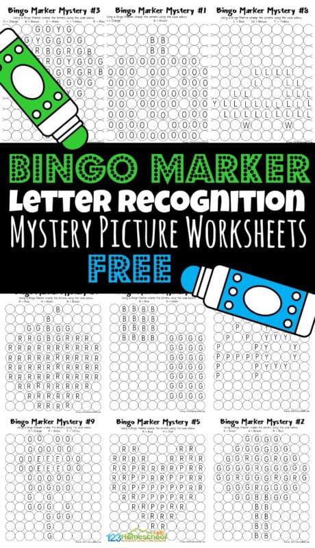 FREE Printable Letter Recognition worksheets. #freehomeschooldeals #fhdhomeschoolers #letterrecognitionworksheets #alphabetrecognition #alphabetworksheets #letterrecognitionactivities