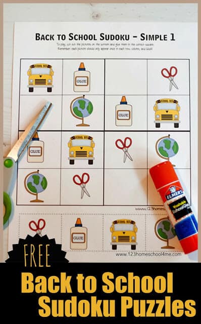 FREE Back to School Sudoku Puzzles. #freehomeschooldeals #fhdhomeschoolers #backtoschoolpuzzles #sudokupuzzles #backtoschoolgame  