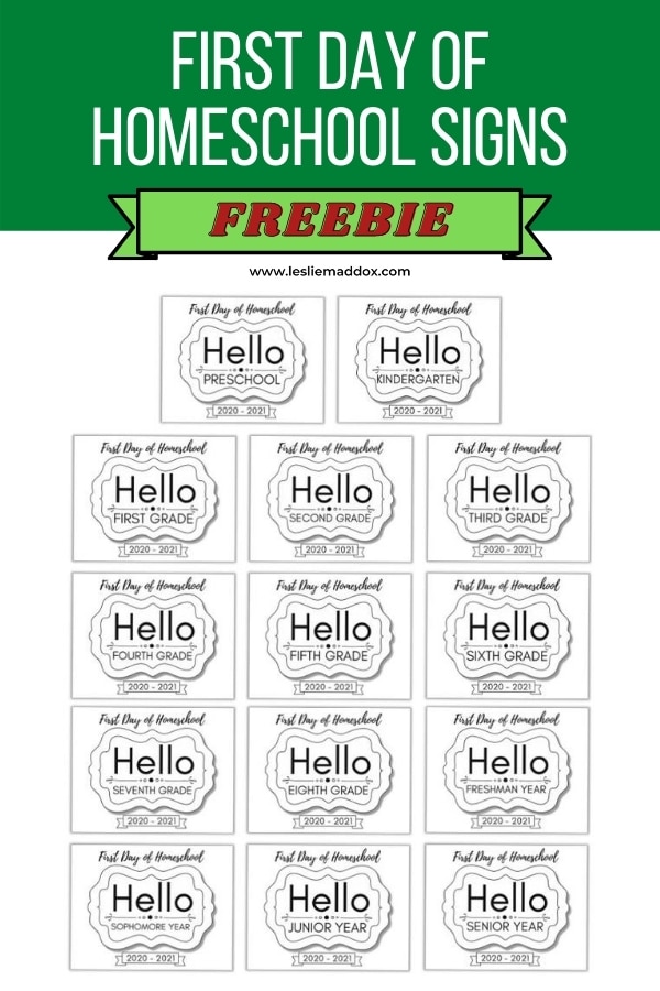 Free "First Day of Homeschool" Printable Signs | Free Homeschool Deals