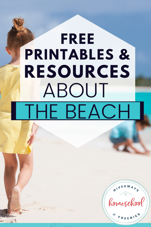 FREE Printables All About the Beach. #freehomeschooldeals #fhdhomeschoolers #beachprintables #beachrsources