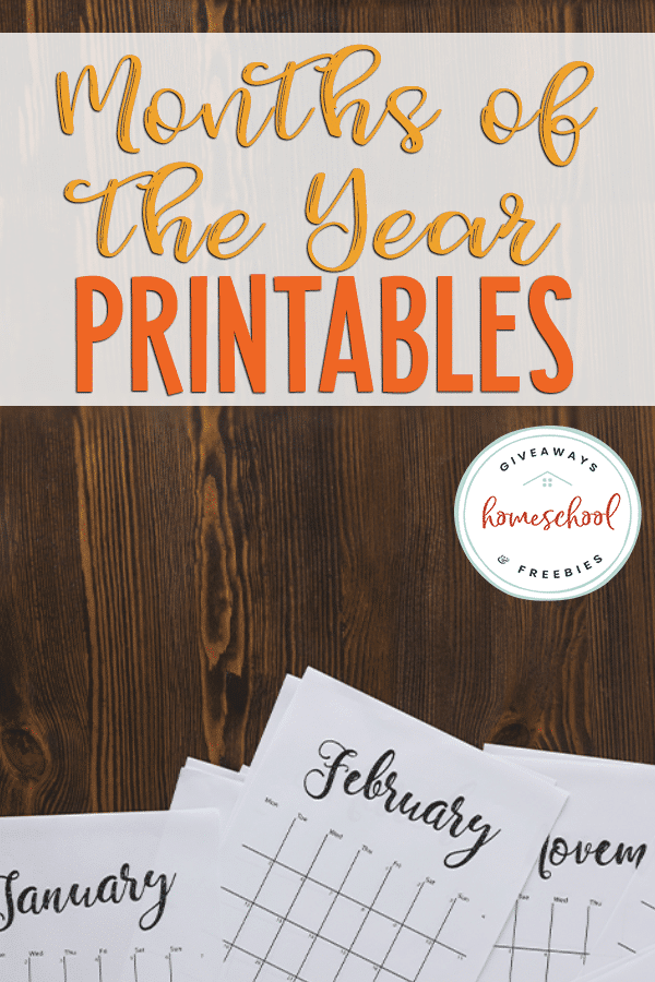 FREE Months of the Year Printables. #freehomeschooldeals #fhdhomeschoolers #monthsoftheyear #monthsoftheyearresources #monthprintables