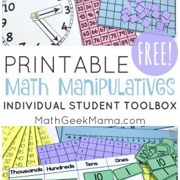 FREE Math Manipulatives Printable Download. #freehomeschooldeals #fhdhomeschoolers #mathmanipulatives #mathprintables #mathmanipulativesdownload #handsonmath