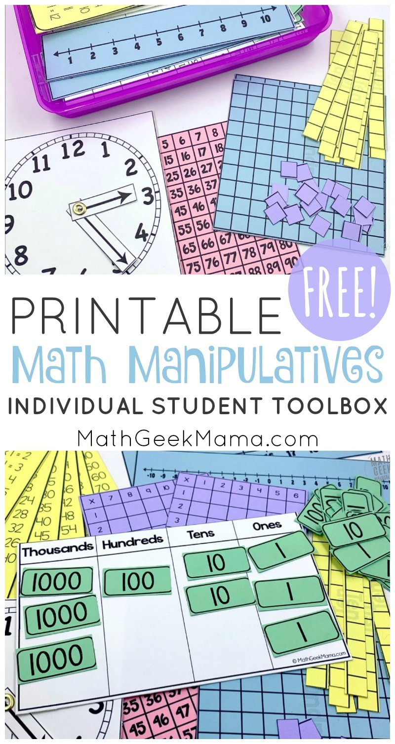 FREE Math Manipulatives Printable Download Free Homeschool Deals