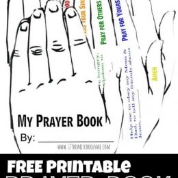 FREE Printable Kids Prayer Book. #freehomeschooldeals #fhdhomeschoolers #printableprayerbook #kidsprayerbook #prayerbookforkids