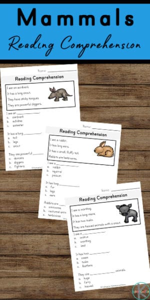 FREE Reading Comprehension Mammal Worksheets. #freehomeschooldeals #fhdhomeschoolers #readingcomprehensionworksheets #mammalreadingcomprehension #mammalworksheets