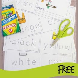 FREE Printable Learning Color Words Book. #freehomeschooldeals #fhdhomeschoolers #colorwordsbook #colornames #learncolors