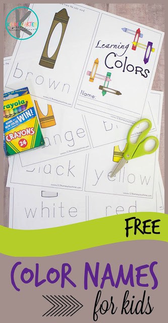 FREE Printable Learning Color Words Book. #freehomeschooldeals #fhdhomeschoolers #colorwordsbook #color names #learncolors