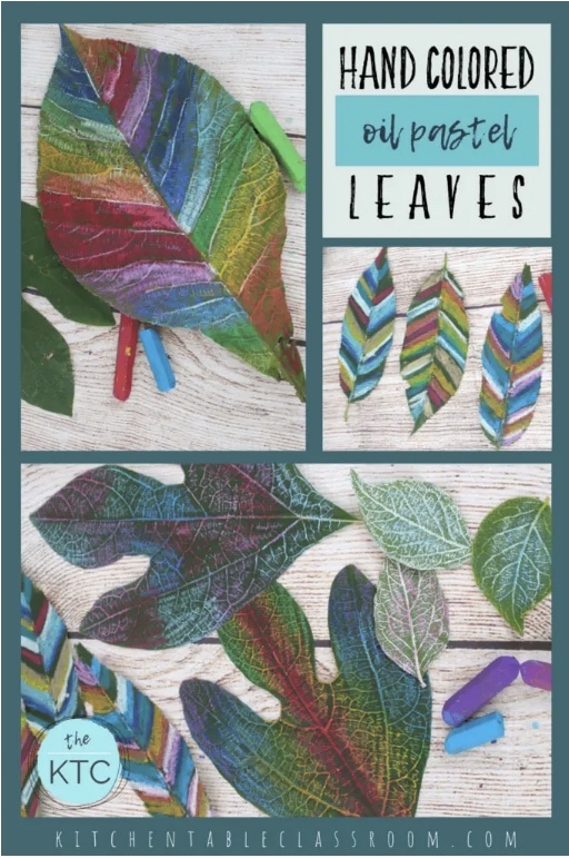 Oil Pastel Hand-Colored Leaves. #freehomeschooldeals #fhdhomeschoolers #oilpastelleaves #handcoloredleaves #fallartcraft