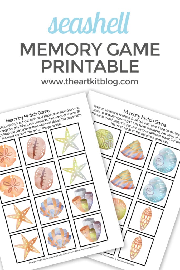 FREE Memory Match Shell Game. #freehomeschooldeals #fhdhomeschoolers #memorymatchgame #memorymatchshells #memorygame