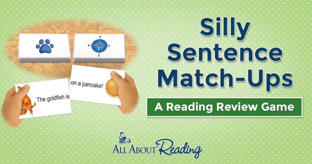 sample cards of Silly Sentence Match-Ups printable game