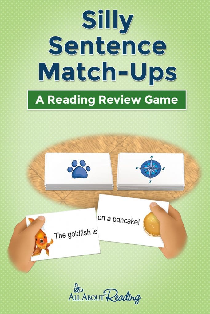 sample cards of Silly Sentence Match-Ups printable game