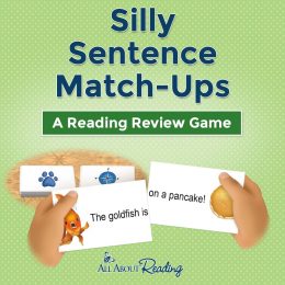 sample cards of Silly Sentence Match-Ups printable game