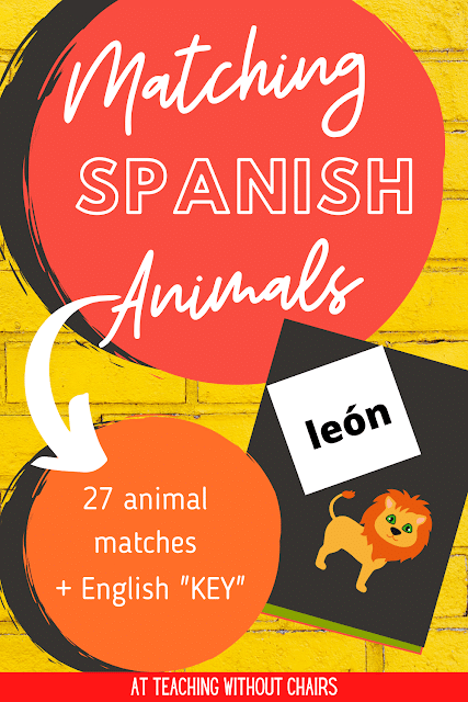 FREE Spanish Animals Matching Game. #freehomeschooldeals #fhdhomeschoolers #Spanishanimals #animalmatchingame #Spanishanimalnames #Spanishmatchingcards