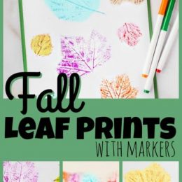 Craft Fall Leaf Marker Prints. #freehomeschooldeals #fhdhomeschoolers #fallmarkercraft #leafmarkercraft #leafmarkerprints