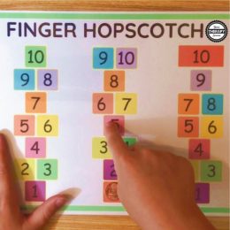 FREE Finger Motor Hopscotch Game. #freehomeschooldeals #fhdhomeschoolers #fingermotorhopscotchgame #finemotorskills #finemotorhopscotchgame