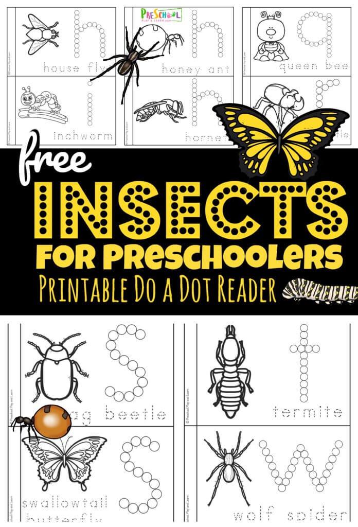 FREE Printable Preschool Insect Book. #freehomeschooldeals #fhdhomeschoolers #preschoolinsectbook #insectprintablebook #printableinsectbook 