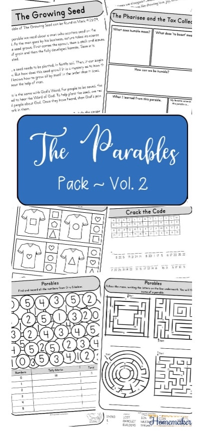 FREE Parables of Jesus Printable Packs. #freehomeschooldeals #fhdhomeschoolers #parablesofJesus #Jesusparableprintables #parablesprintablepack